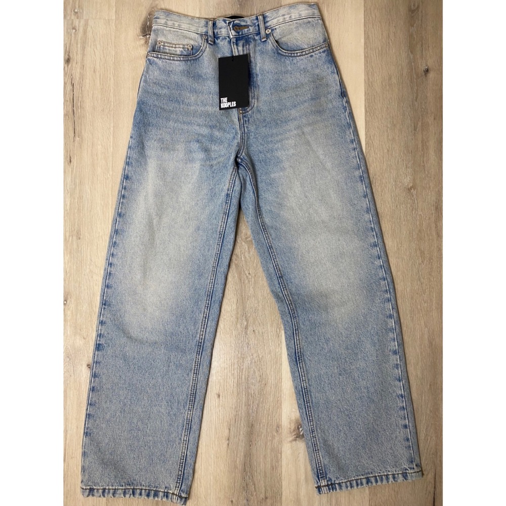The Kooples Womens High Waisted Wide Leg Jeans Light Wash Blue  MSRP $325 US 30"